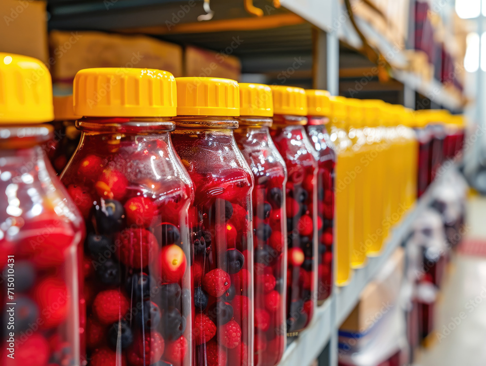 Ready-to-ship berries stored in a cold warehouse. Photo footage for advertising berry products. Jam, syrup, vinegar production in a berry processing facility. Ready-to-ship berries stored in a cold warehouse. Photo footage for advertising berry products. Jam, syrup, vinegar production in a berry processing facility.