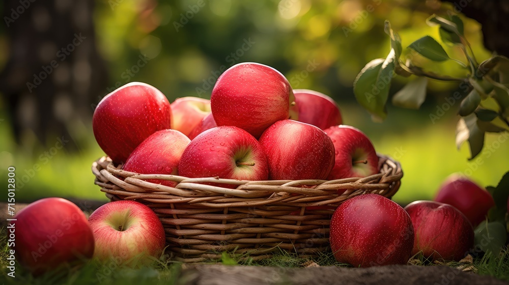 Ripe Red Apples in a Basket in the Garden. Fresh apples. Red fruit.
healthy Ripe Red Apples in a Basket in the Garden. Fresh apples. Red fruit.
healthy