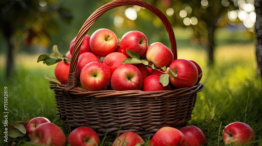 Ripe Red Apples in a Basket in the Garden. Fresh apples. Red fruit.
healthy Ripe Red Apples in a Basket in the Garden. Fresh apples. Red fruit.
healthy