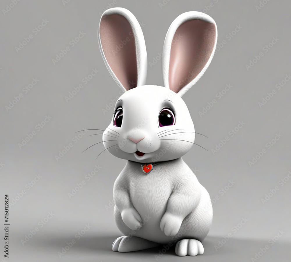 Fototapeta premium cute cartoon rabbit illustration. easter bunny. easter eggs