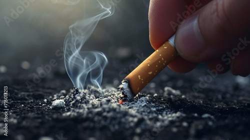 Fotografie, Tablou A hand smoking a cigarette Generative AI