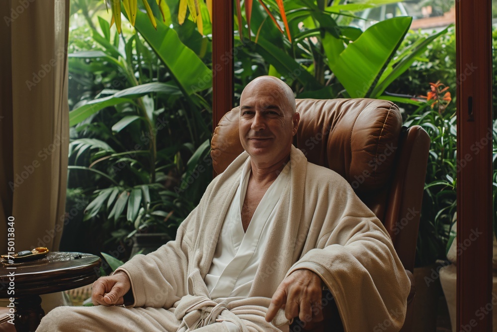 A man wearing a robe and smiling Generative AI