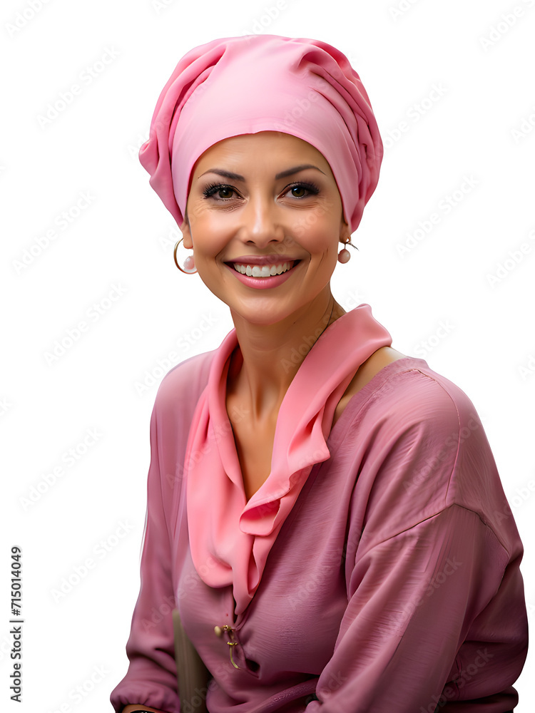 A woman wearing a pink scarf,female patient A woman wearing a pink scarf,female patient