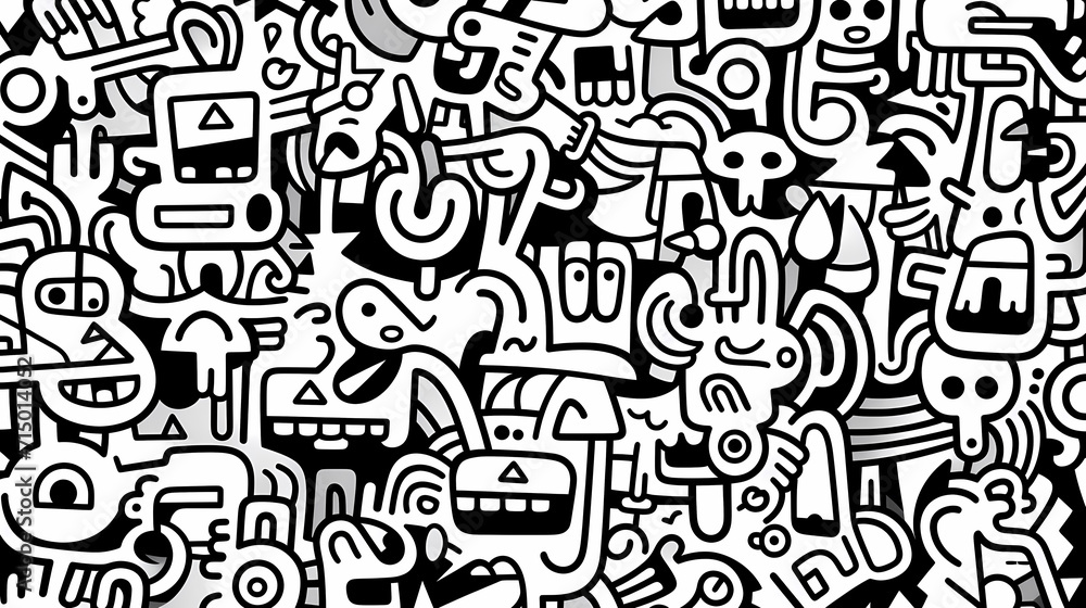 Cute graffiti art abstract background poster web page PPT, art background