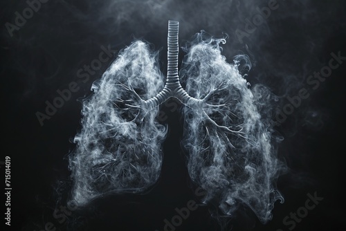 A Smoke-Filled Lung Diagram Generative AI photo
