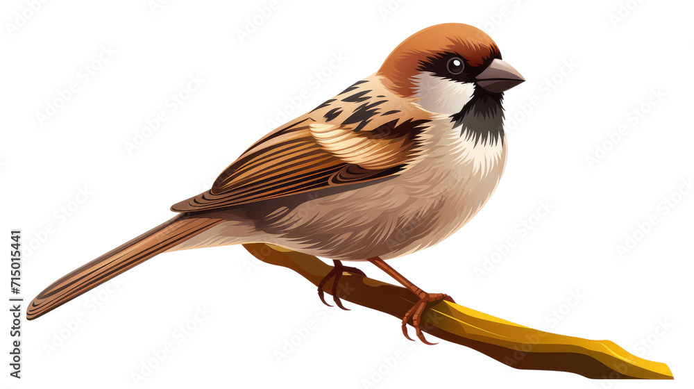 A cute sparrow, isolated, white background A cute sparrow, isolated, white background