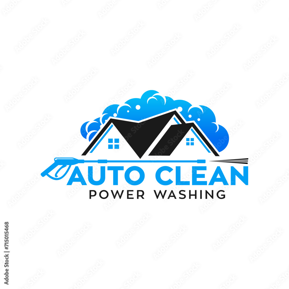 vector graphic of pressure power wash spray logo design template design