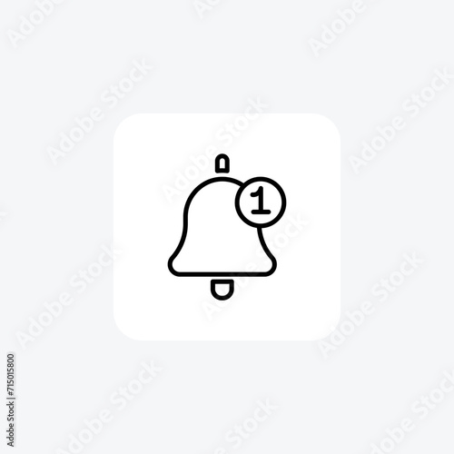 Notifications black outline icon , vector, pixel perfect, illustrator file