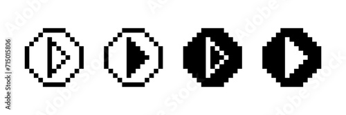 Play audio mobile app button set. Voice message pixel icon. Voicemail.