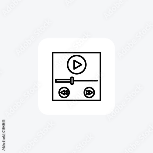 Video Player black outline icon , vector, pixel perfect, illustrator file