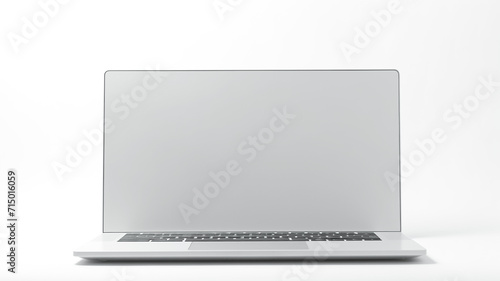 Laptop computer on white background.