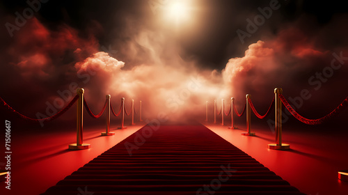 Red carpet staircase background  VIP entrance  night award ceremony