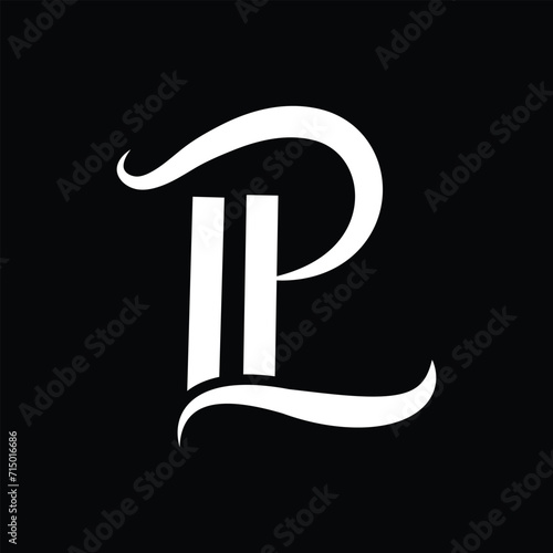LP letter logo vector luxury style corporate identity ,  black icon and symbol