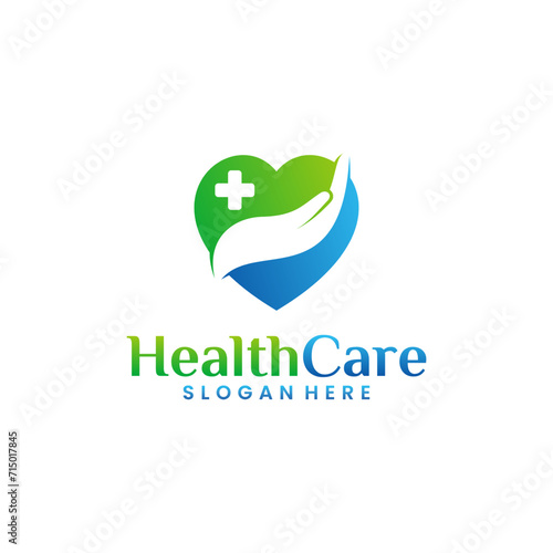 Abstract People Care Logo. Human Icon with Circular Two Hands Symbol