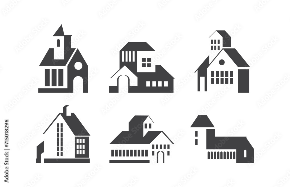 Real Estate and Building logo set