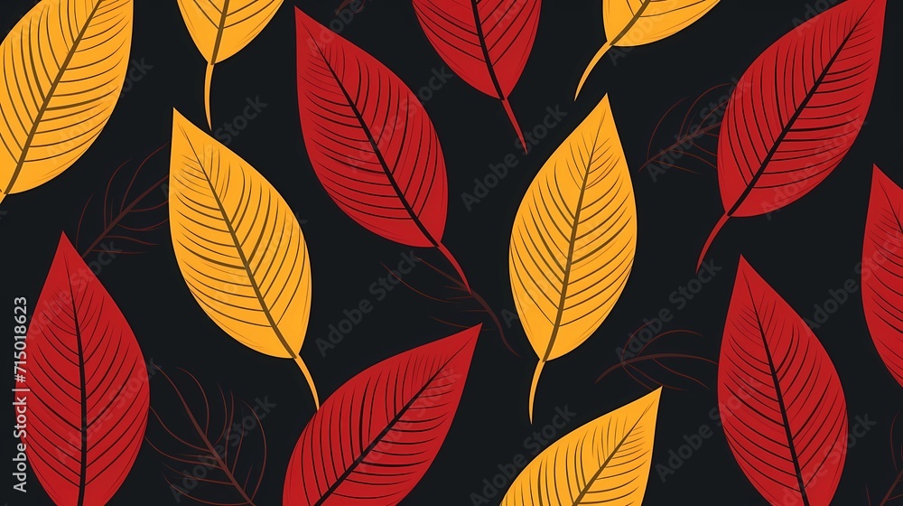 Obraz premium seamless background picture with leaf pattern, leaves, trees, tree branches