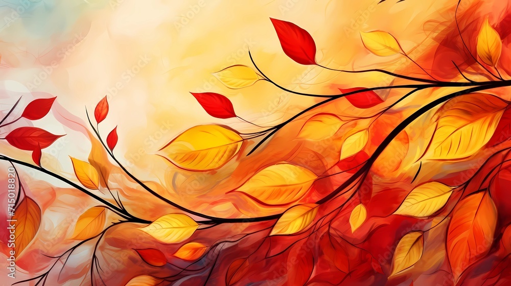 Fototapeta premium seamless background picture with leaf pattern, leaves, trees, tree branches