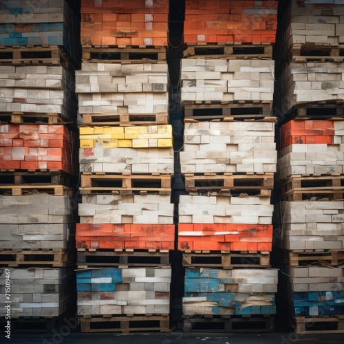 cartons stacked in a warehouse 