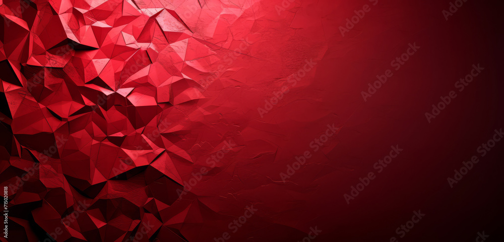 Sharp red polygons on a smooth red background. - obrazy, fototapety, plakaty 