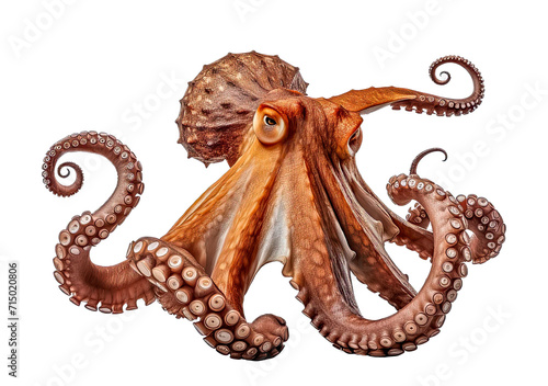 Obraz na płótnie Krake, Octopoda, Octopus, freigestellt vor transparentem Hintergrund, Generative AI w salonie