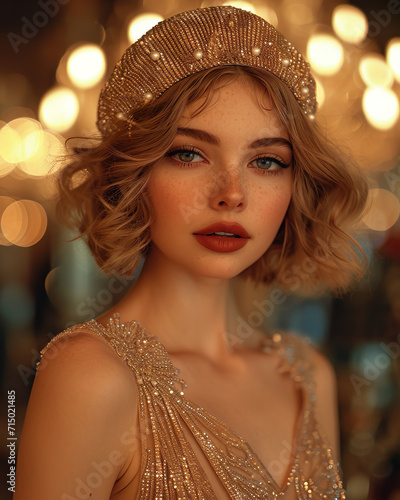 Zeitreise der Eleganz: Die Weibliche Influencerin der 1930er Jahre im Glanz des Goldenen Hollywoods