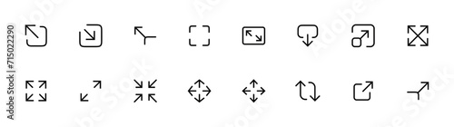 Resize icon. Vector set of scaling line icons. Contains icons resize, increase, decrease, scalability and more. Pixel perfect. suitable for ui ux design, web, mobile app. Editable Vector illustration © Tanjil Arafat