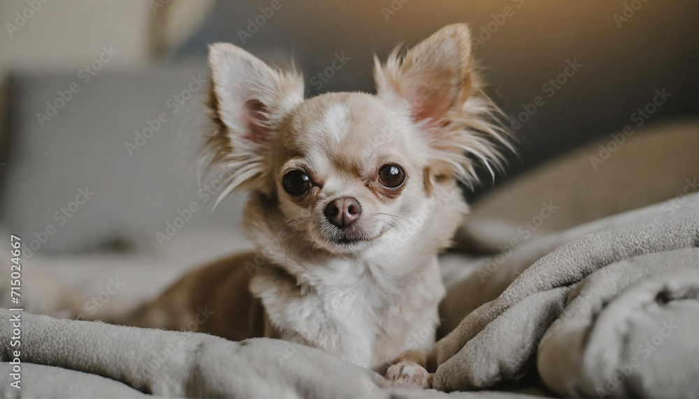 Portrait of small funny beige mini chihuahua dog, blurred background Portrait of small funny beige mini chihuahua dog, blurred background