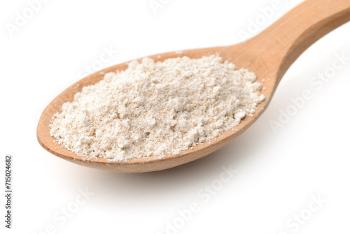 Wooden spoon of gluten free oat flour