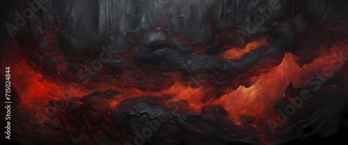 The surreal dance of fiery veins on a lava stone canvas, resembling an otherworldly painting from an alien landscape.