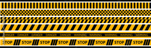 Yellow and black barricade tape