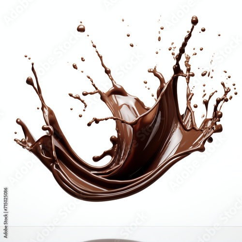 Chocolate splash, white background