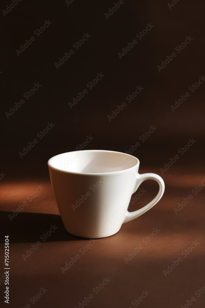 Einzelne Perfekte Kaffeetasse auf Mattem, Dunkelbraunem Hintergrund Einzelne Perfekte Kaffeetasse auf Mattem, Dunkelbraunem Hintergrund