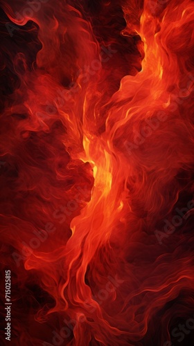 abstract image of fire in the style of dark orange and light crimson, smokey background, spiritual symbolism. flashes of flame, swirling colors.