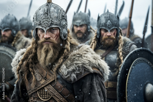 vikings. iron man, beards and battle. style of celtic art, norwegian nature, distinct facial features, authenticity.
