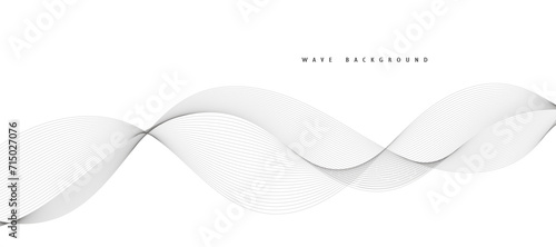 Abstract wave element for design. Digital frequency track equalizer. Stylized line art background. Vector illustration. Wave with lines created using blend tool. Curved wavy line, smooth stripe.