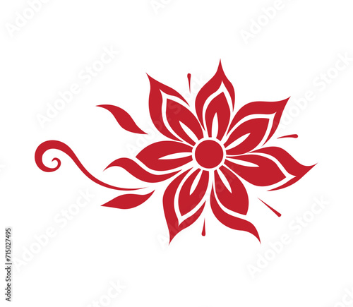 vector red abstract floral illustration