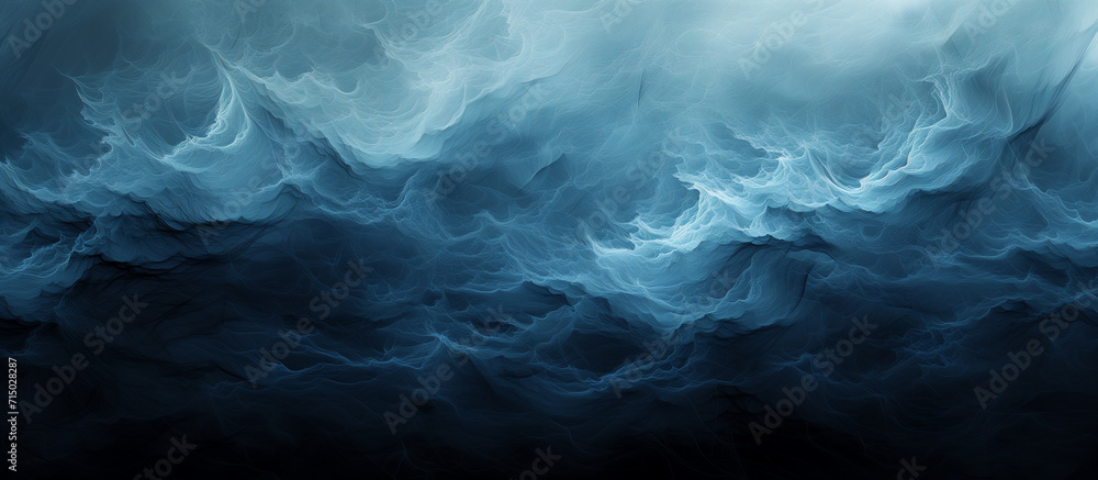 Obraz premium Abstract background, swirling ocean waves with a celestial, airy quality over a rich gradient of blues