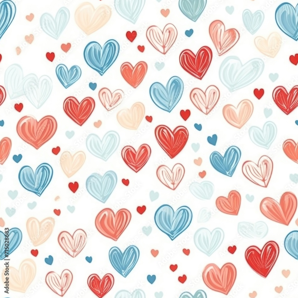 seamless pattern with colorful hearts on a white background seamless pattern with colorful hearts on a white background