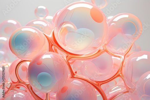 Translucent spheres in soothing pastel shades forming an intricate geometric composition.