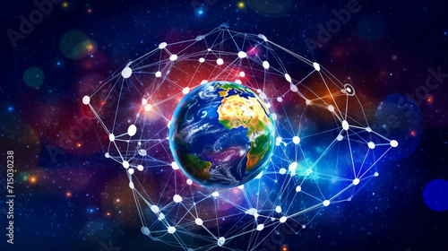 Global Connections. Modern city network communication concept. IOT Internet of things wireless technology