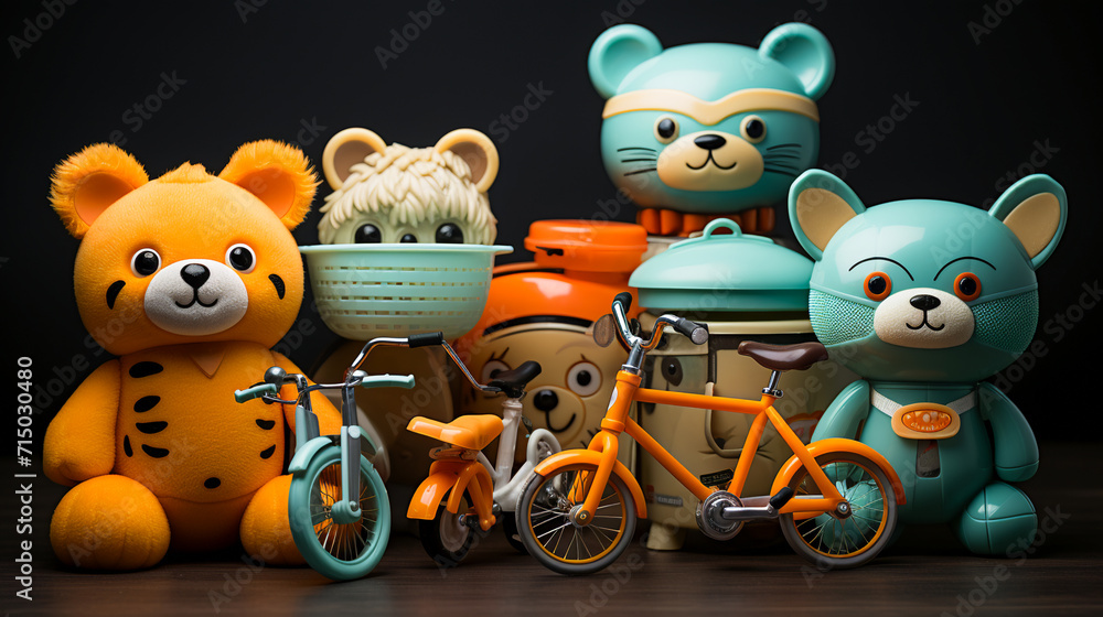 Kids toys. Many colorful toys collection Kids toys. Many colorful toys collection