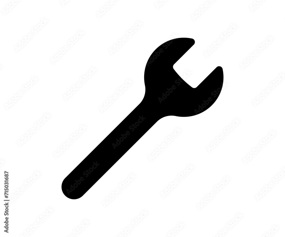 Wrench icon. Simple wrench black illustration. Wrench icon. Simple wrench black illustration.