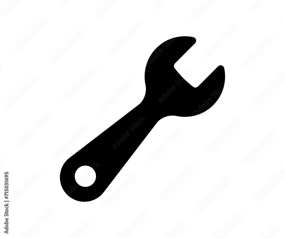 Wrench icon. Simple wrench black illustration. Wrench icon. Simple wrench black illustration.