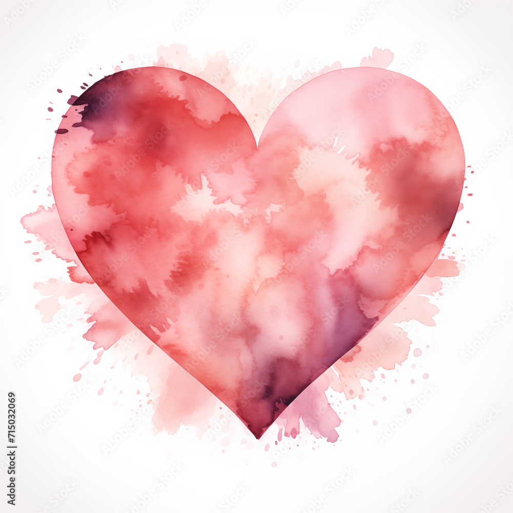 Pink Palette Watercolor Heart
