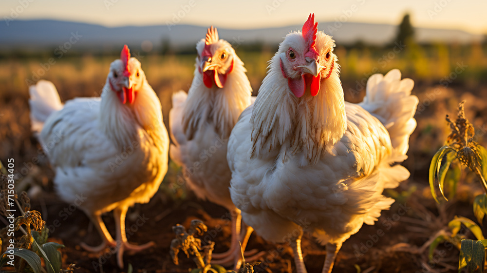 Fototapeta premium Chickens on a farm
