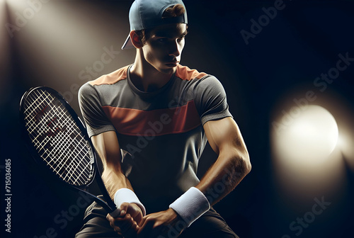 Tennis player with racket © abvbakarrr