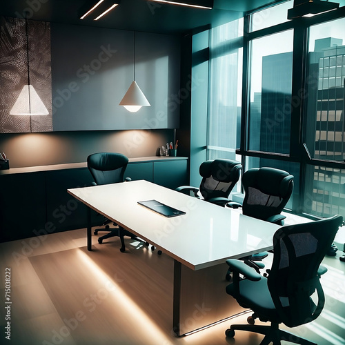 Cinematic Imaging of Business and Technology in an Office Environment.