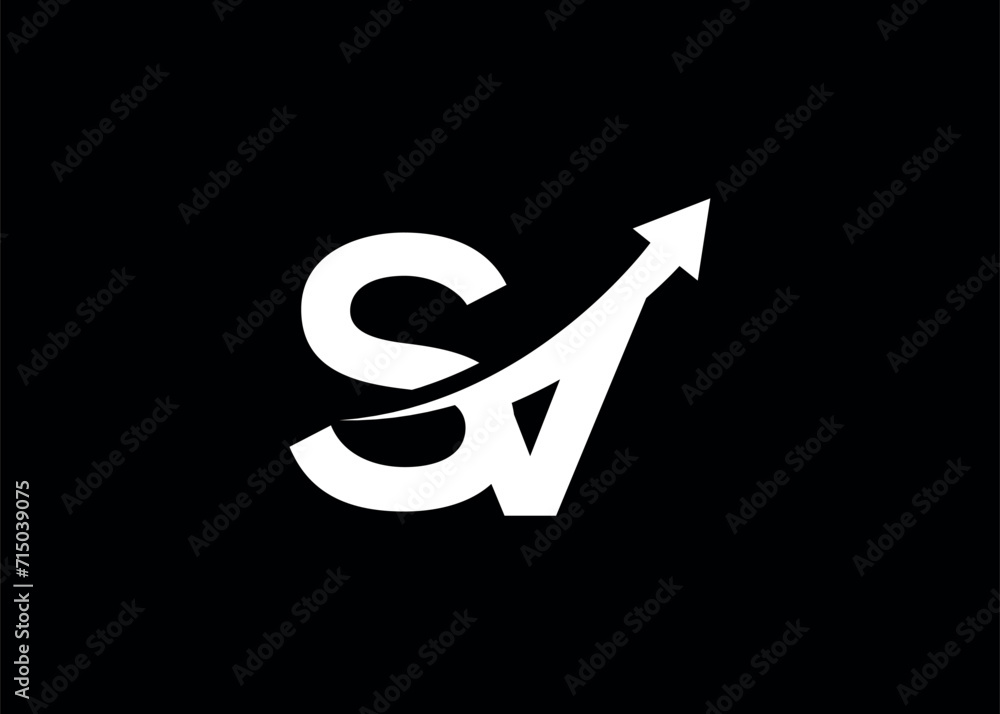 simple minimal letter SV arrow logo simple minimal letter SV arrow logo