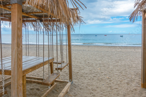 Plage du Carbet à La Martinique, mer des Caraïbes, Antilles Françaises.	 photo