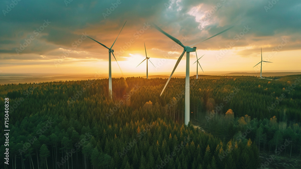 Breezy Power: The Elegance of a Wind Turbine in Action – Ideal for Showcasing the Future of Eco-Friendly Energy Solutions.